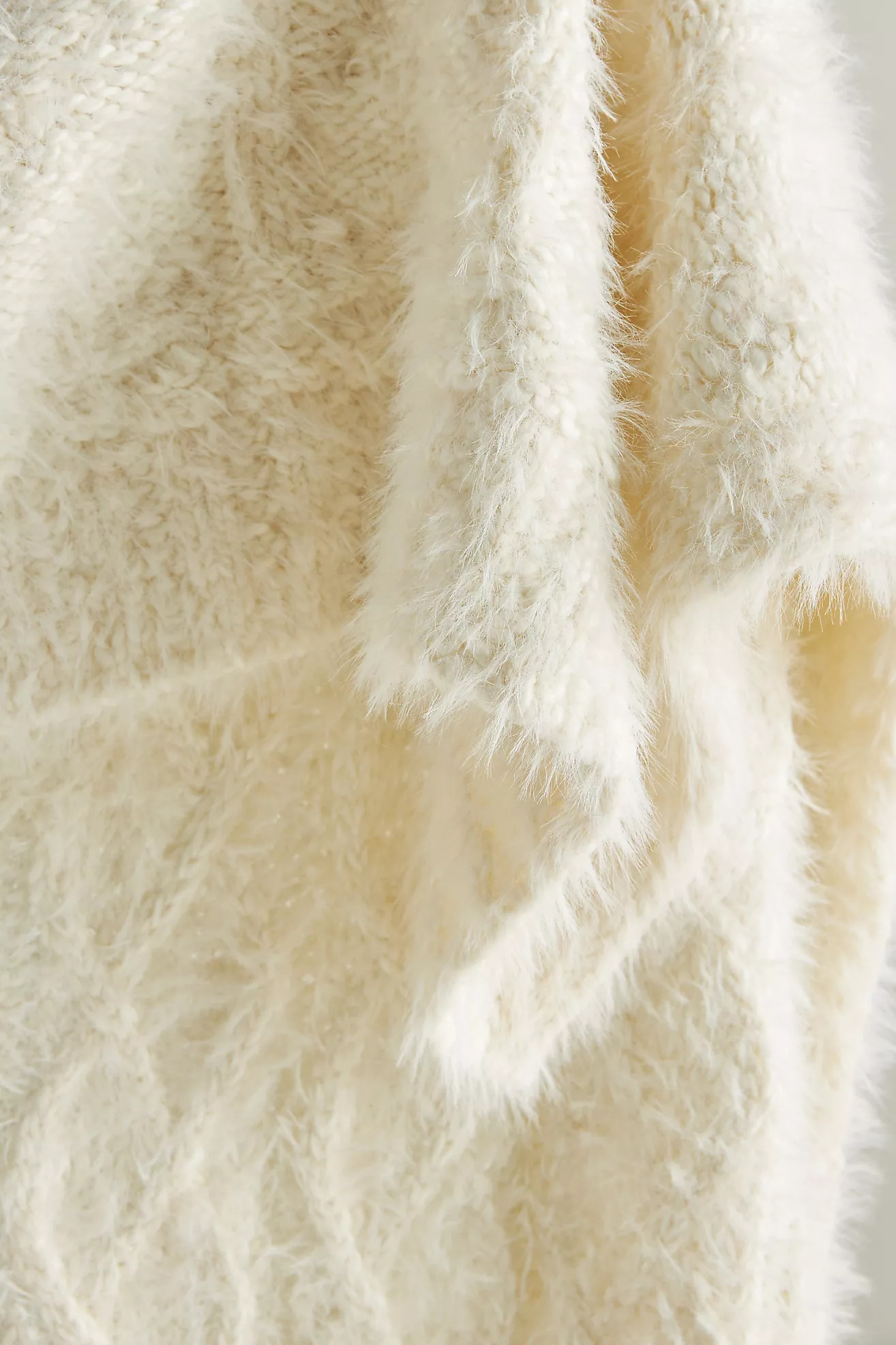 Camden Cable-Knit Eyelash Throw Blanket | Anthropologie (US)