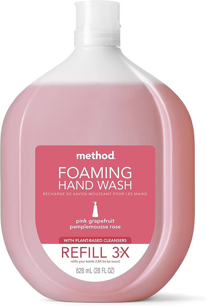 Method Foaming Hand Soap, Refill, Pink Grapefruit, Recyclable Bottle, Biodegradable Formula, 28 o... | Amazon (US)