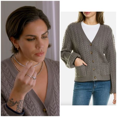 Katie Maloney’s Grey Cable Knit Cardigan Sweater