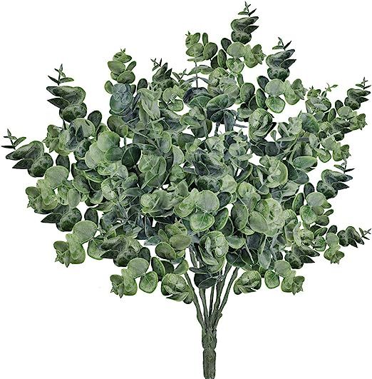 Supla Pack of 3 Faux Eucalyptus Leaves Spray Artificial Greenery Stems Fake Silver Dollar Eucalyp... | Amazon (US)