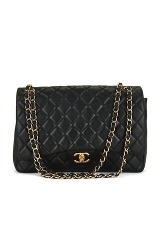 Chanel Lambskin Jumbo Flap Bag in Black | FWRD 