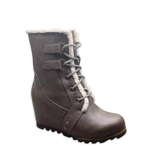 Time and Tru Winter Wedge Boot (Women's) | Walmart (US)