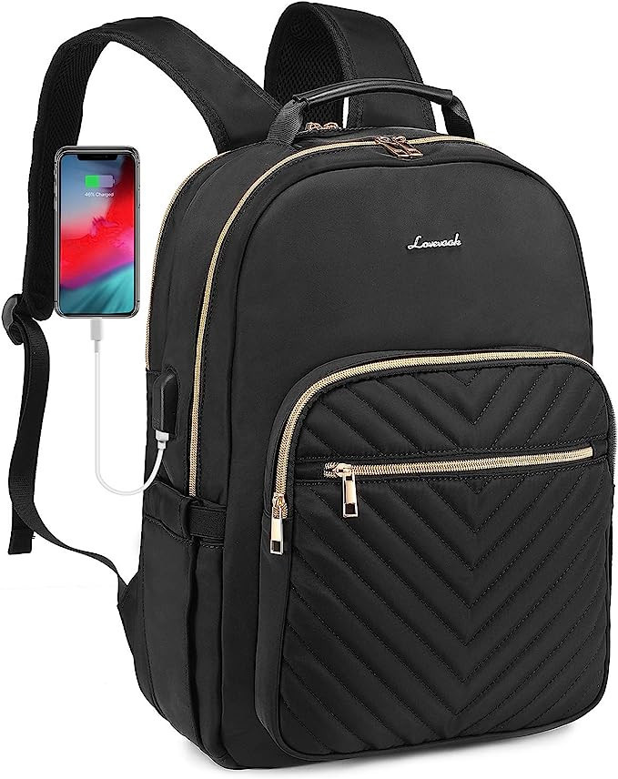 LOVEVOOK Quilted Laptop Backpack Stylish Laptop Bag for Women Work Computer Bags Bookbag Purse,15... | Amazon (US)