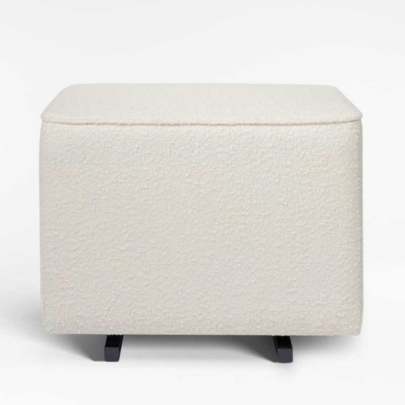 Babyletto Kiwi Ivory Boucle Gliding Nursery Ottoman | Crate & Kids | Crate & Barrel