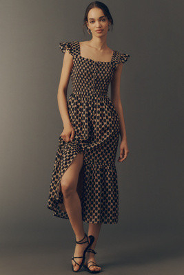 The Peregrine Square-Neck Midi Dress | Anthropologie (US)