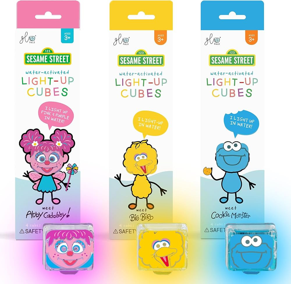 Glo Pals x Sesame Street Water-Activated Light-Up Cubes Bundle for Sensory Play - 12 Packs (Easy ... | Amazon (US)