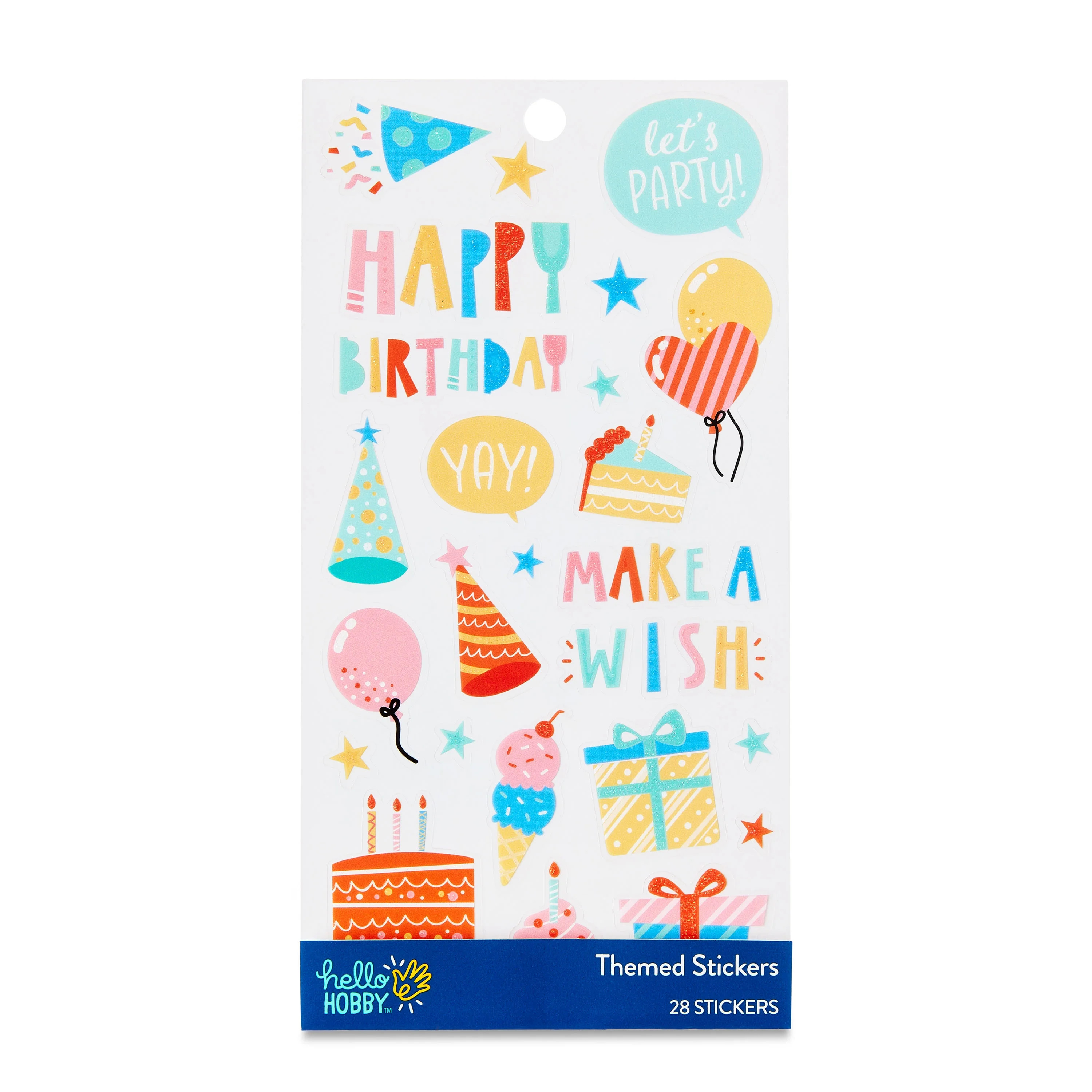 Hello Hobby Happy Birthday Themed Stickers, Multicolor, 28 Count | Walmart (US)
