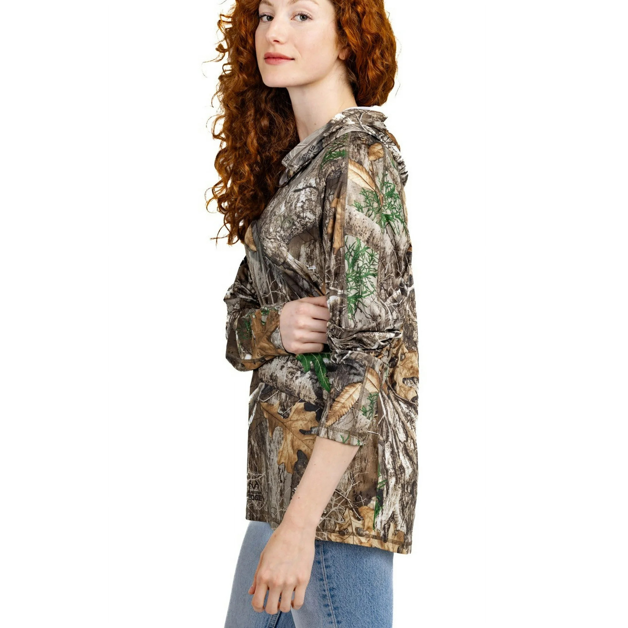 Realtree Women's EDGE Camo Hunting Hooded Shirt | Quick Dry | Size 2X | Walmart (US)