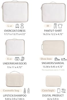 DIMJ Packing Cubes for Travel - 8 Pcs Lightweight Travel Cubes for Packing, Mesh Travel Packing C... | Amazon (US)