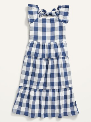 Tiered Tie-Back All-Day Midi Dress for Girls | Old Navy (US)
