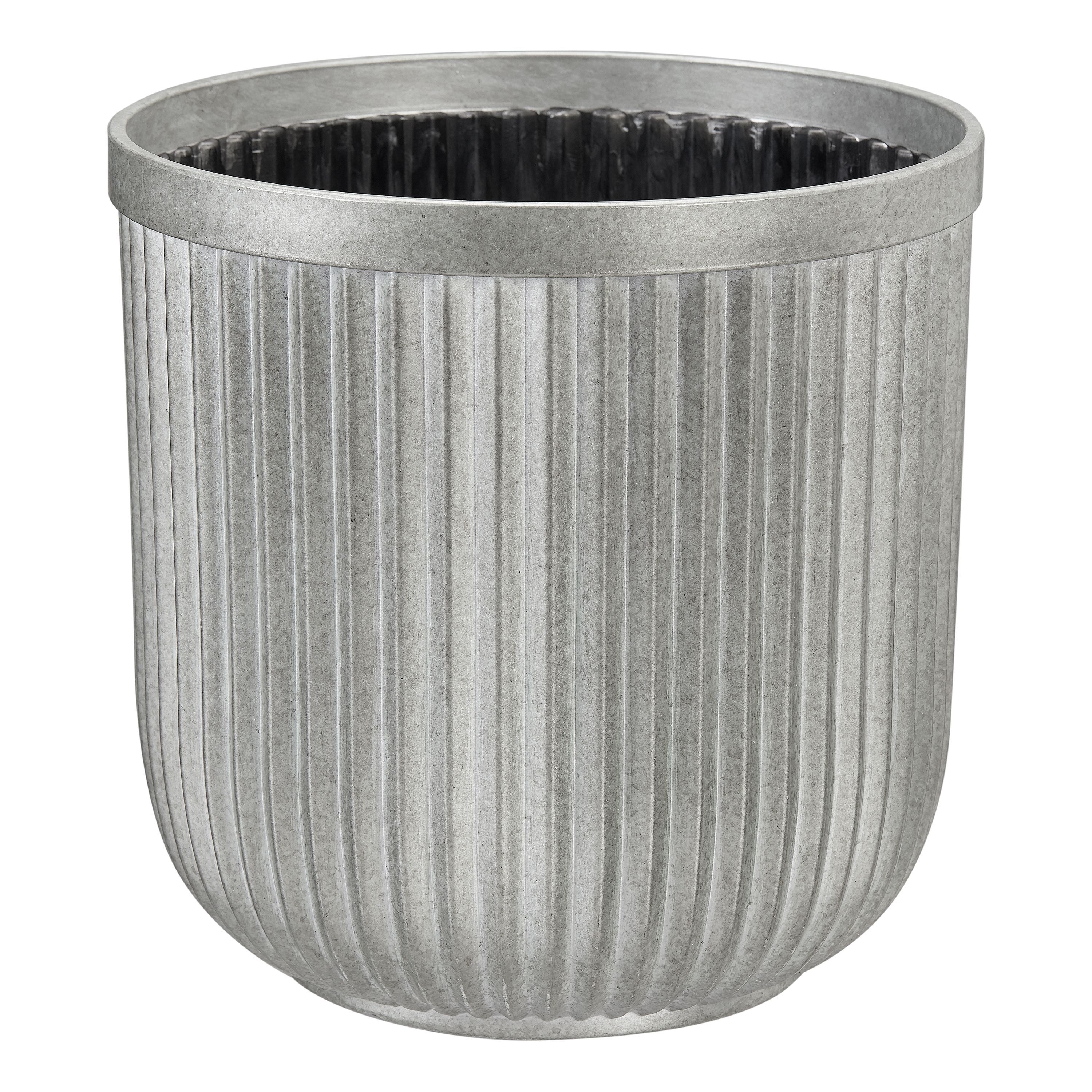 Better Homes & Gardens 12" x 12" x 12" Ellan Silver Faux Galvanized Resin Planter - Walmart.com | Walmart (US)