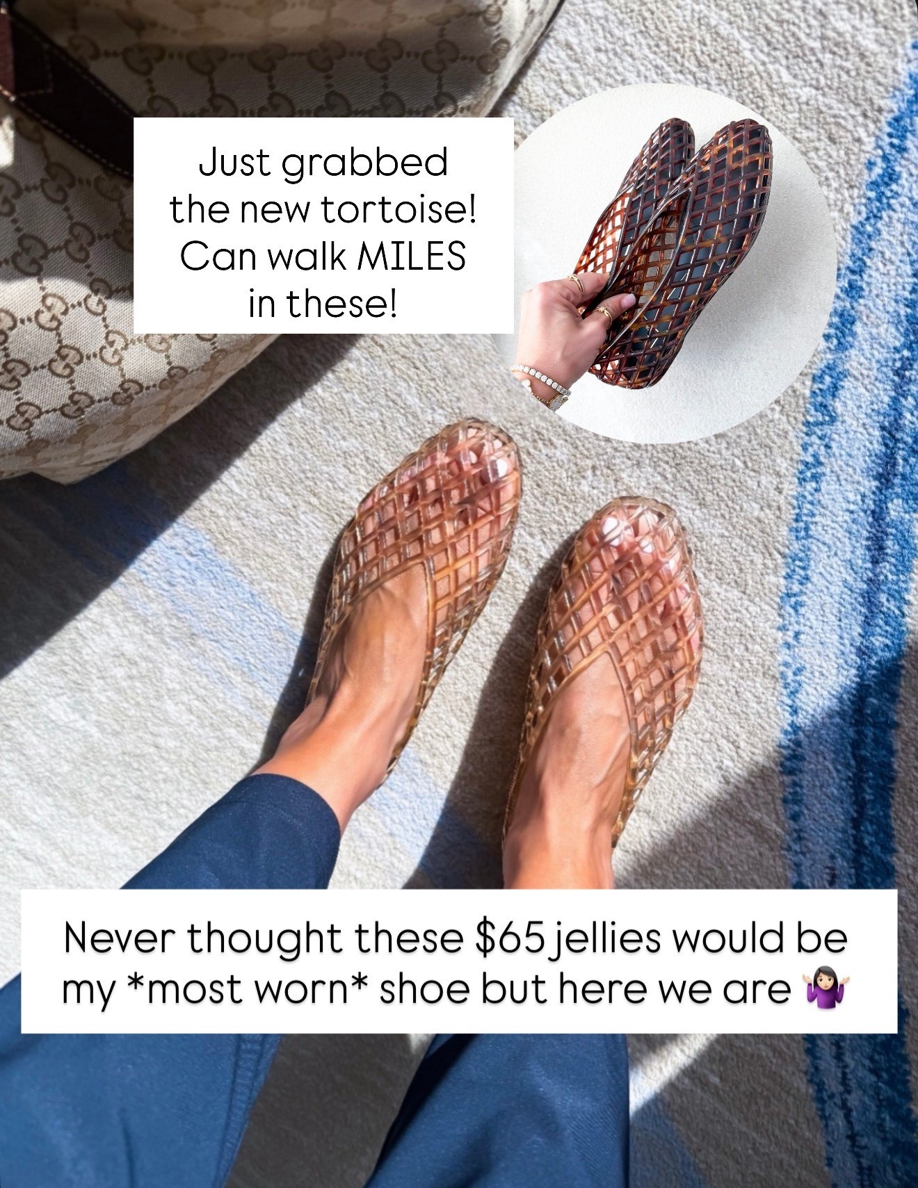 I just love these jelly ballet flats! These are one of the most worn shoes in my closet. Whole sizes only - they do run big. I’m a 6.5 and did a 6! Summer outfits. Summer style. Elevated casual outfits. Travel outfits.

#LTKootd #LTKgrwm #LTKTravel