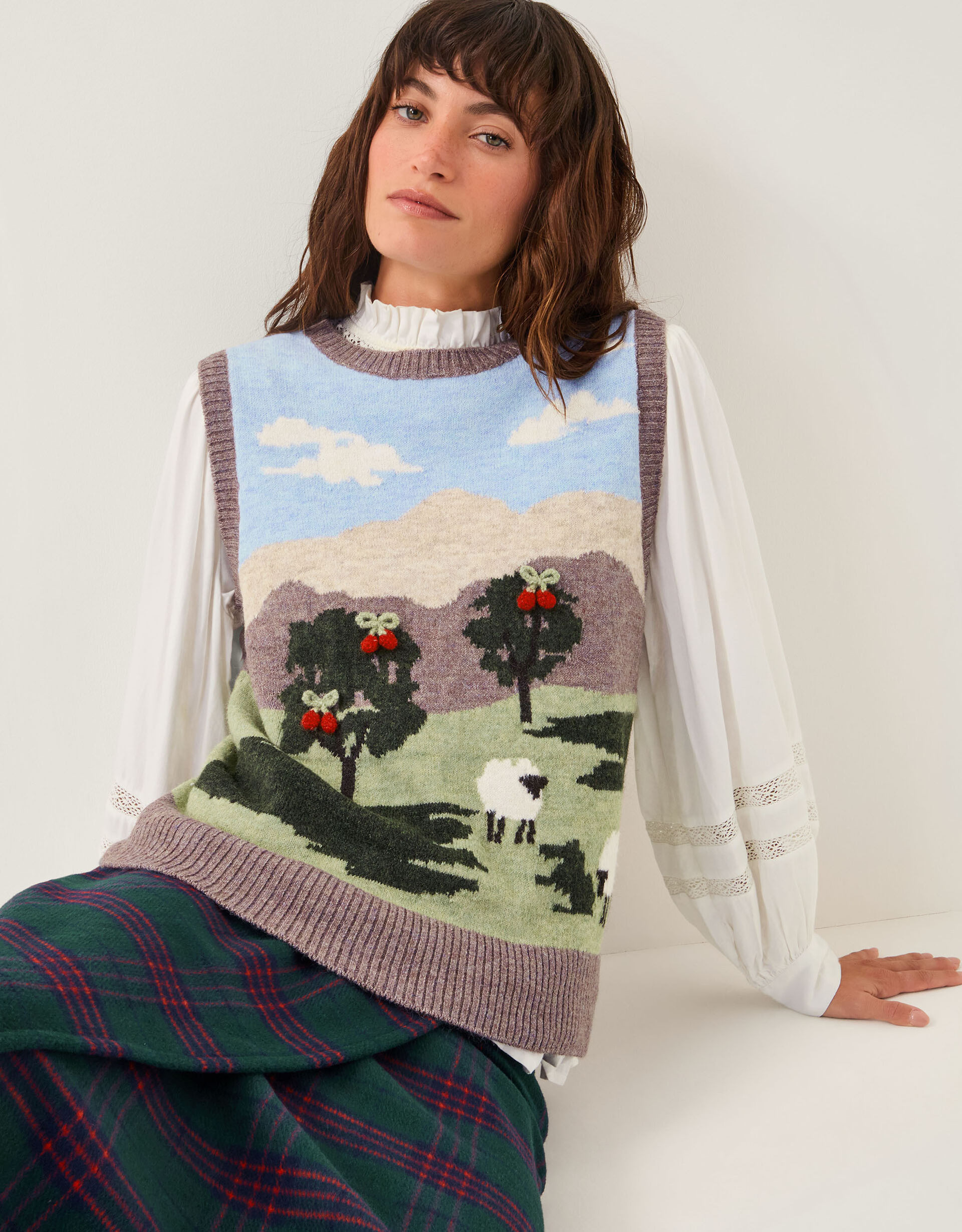 Monsoon x Sarah Corbett-Winder Countryside Knitted Vest Mink | Monsoon (UK)