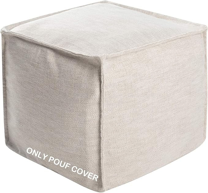 Unstuffed Pouf Cover, Storage Bean Bag Cubes, Ottoman Pouf Foot Rest Footstool, Solid Square Pouf... | Amazon (US)