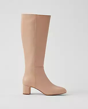 Block Heel Leather Boot | Ann Taylor (US)