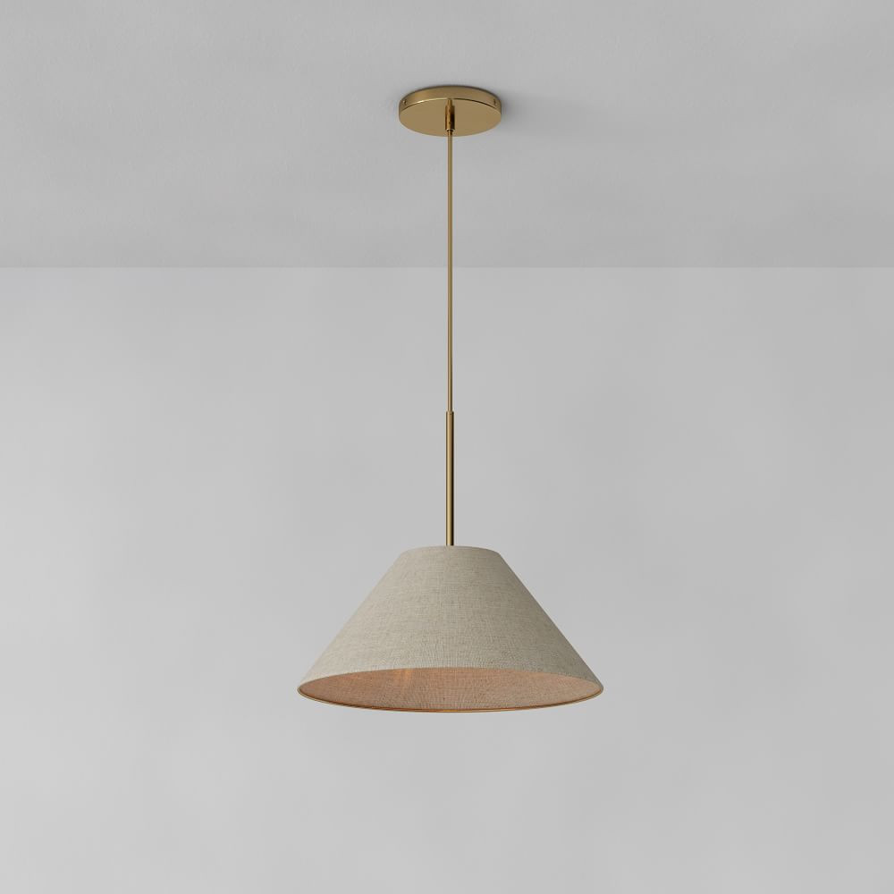Sculptural Fabric Cone Hardwired Pendant (18"–25") | West Elm (US)