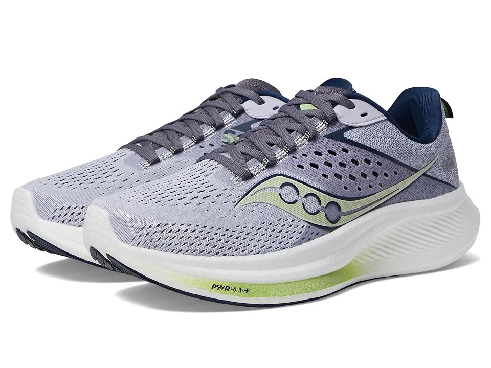 Saucony Ride 17 Women's Shoes Iris/Navy : 8.5 D - Wide, Manmade | Zappos