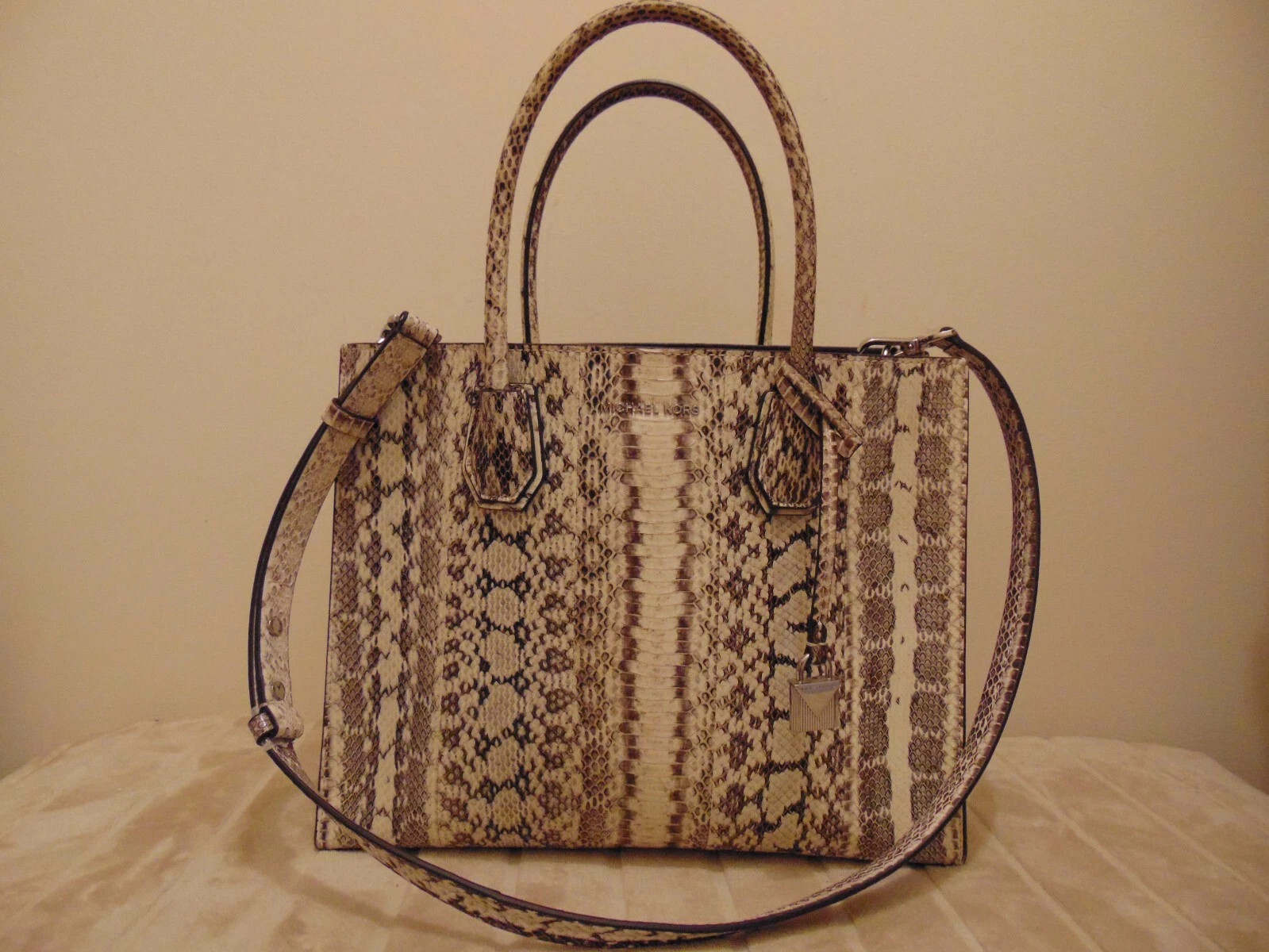 Michael Kors Mercer Studio Messenger Snake Shoulder Bag  | eBay | eBay US