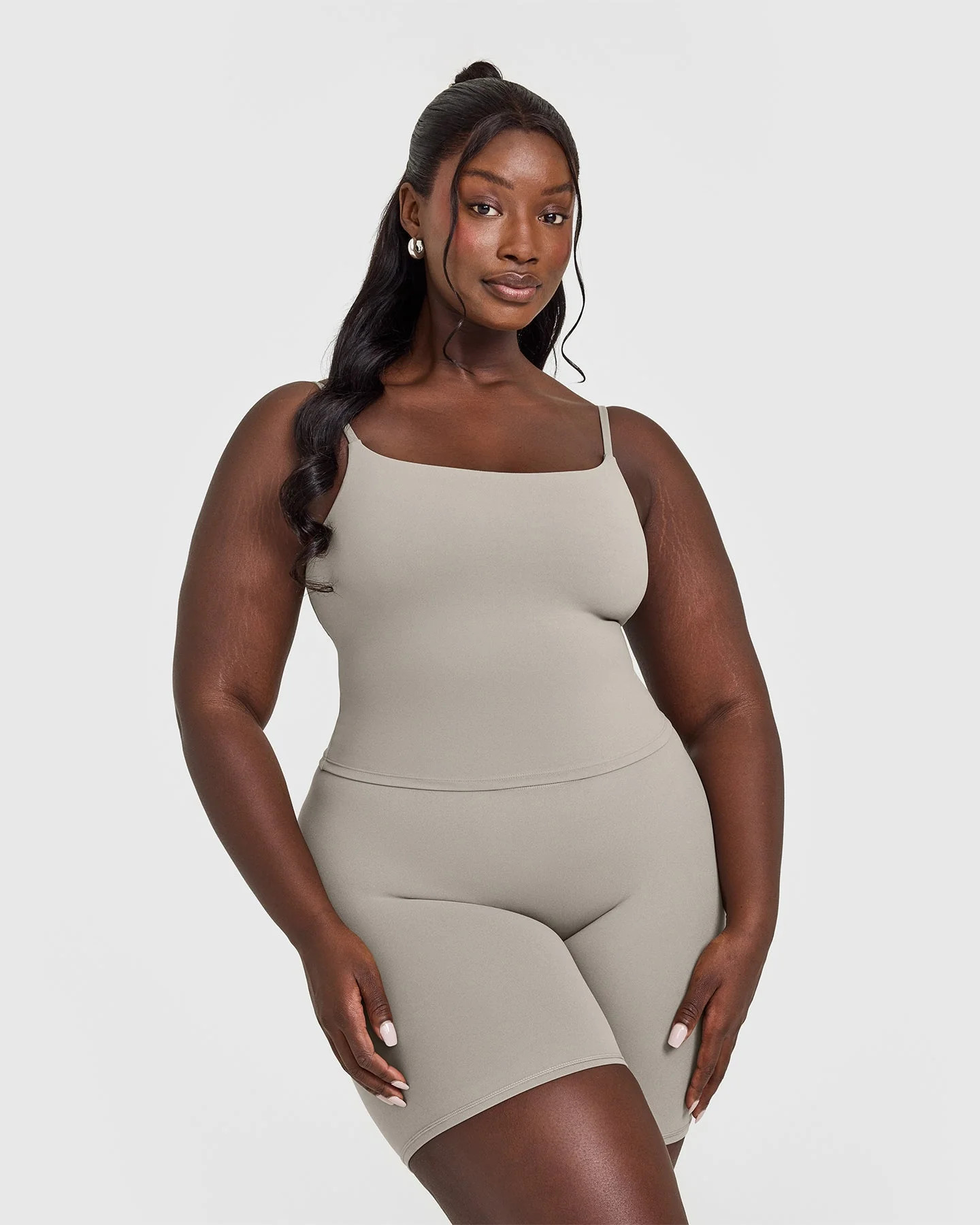 SoftMotion™ Strappy Mid Vest with Built in Bra Shelf | Warm Sand | Oner Active (UK / US)