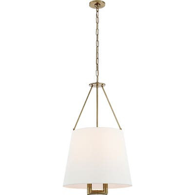 Dalston Hanging Shade in Hand-Rubbed Antique Brass with Linen ShadeVisual Comfort | Visual Comfort