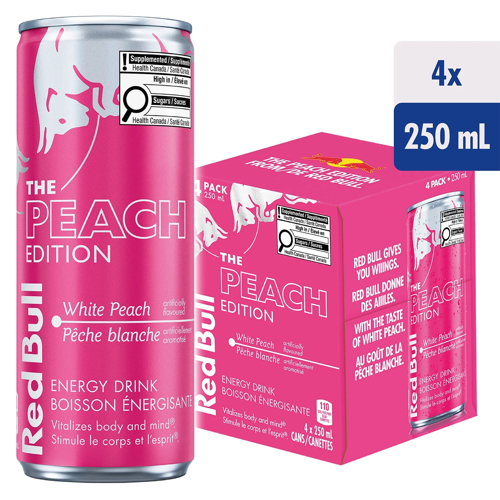 Red Bull White Peach 4x250ML, Red Bull White Peach 4x250ML | Walmart (CA)