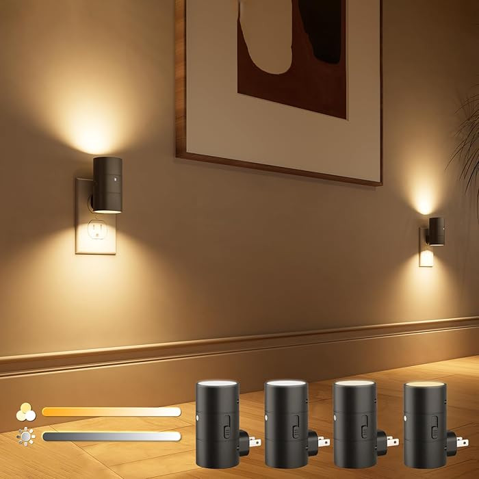 VOLISUN Night Lights Plug into Wall, Dimmable LED Nightlight with Dusk to Dawn Light Sensor, 0-10... | Amazon (US)
