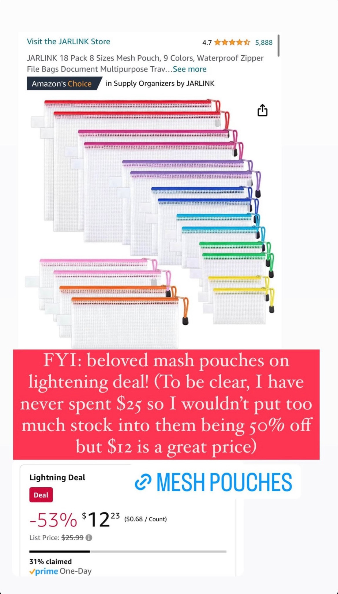 The mesh pouches that are truly a staple - these are on a big sale for $12! I use these in the beach bag, traveling, kids craft supplies and many more ways! 

#LTKsalealert #LTKfindsunder50