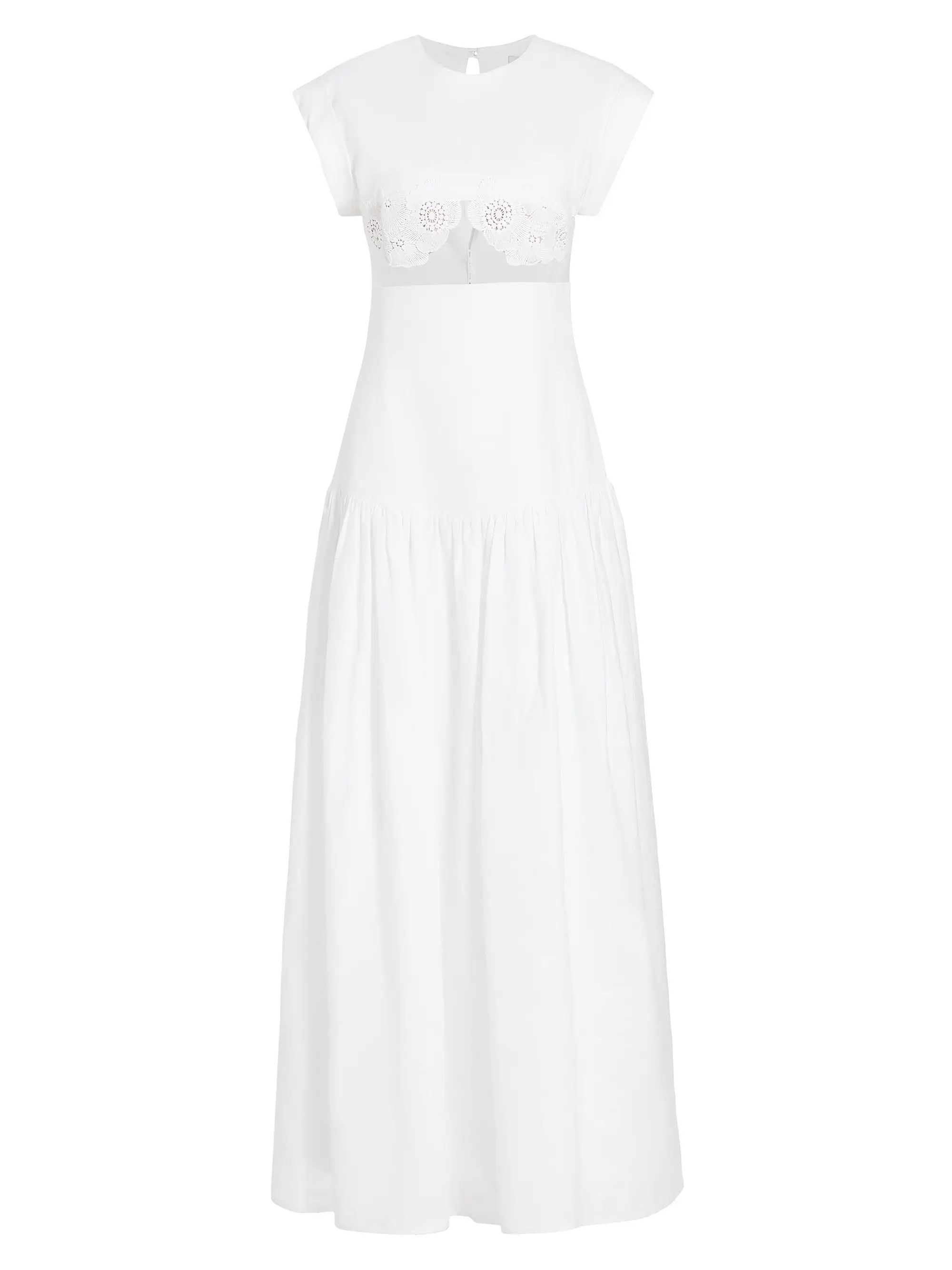 Shop Silvia Tcherassi Hanane Linen Lace Maxi Dress | Saks Fifth Avenue | Saks Fifth Avenue