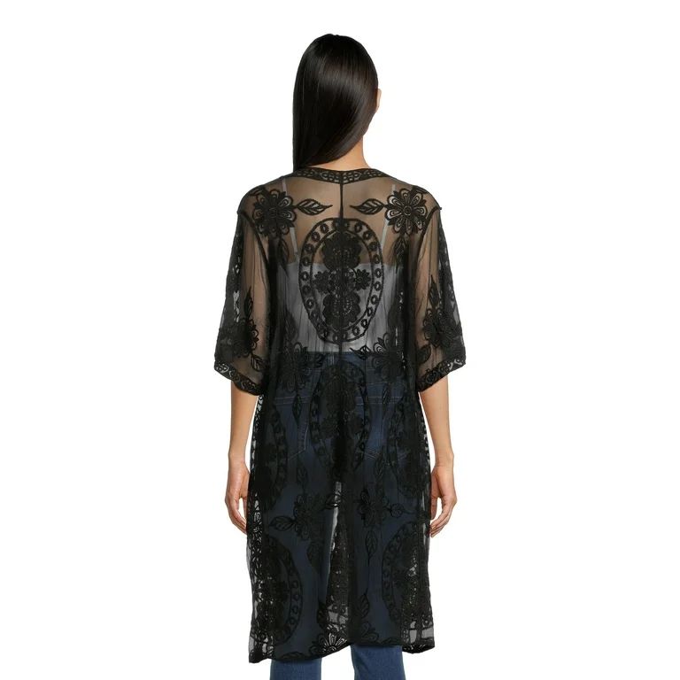 Time and Tru Women's Lace Layering Piece, S/M, Black Soot | Walmart (US)