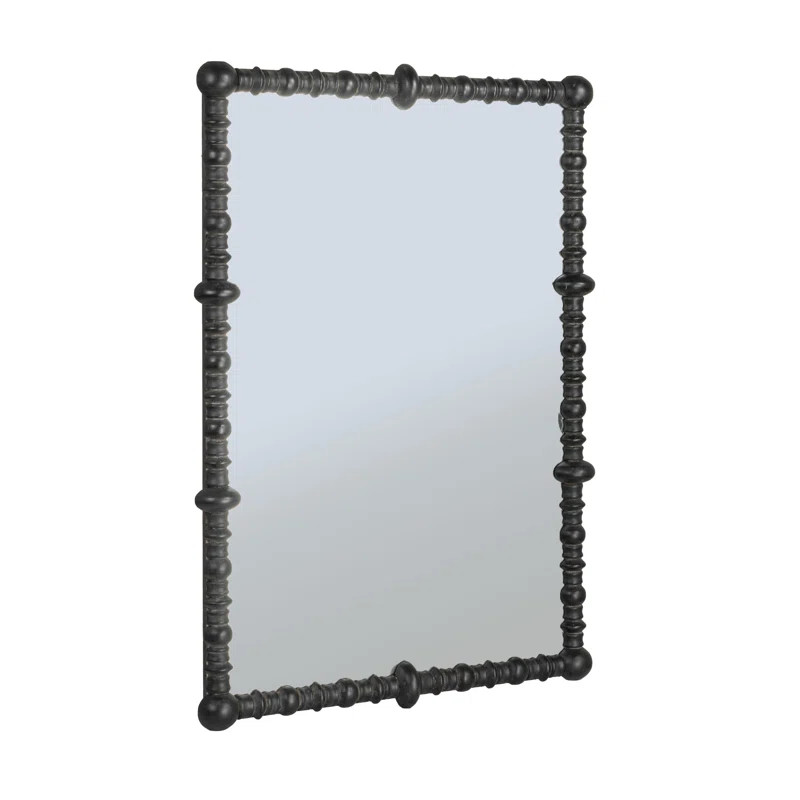 Pine Wood Beaded Dowel Wall Mirror | Wayfair North America