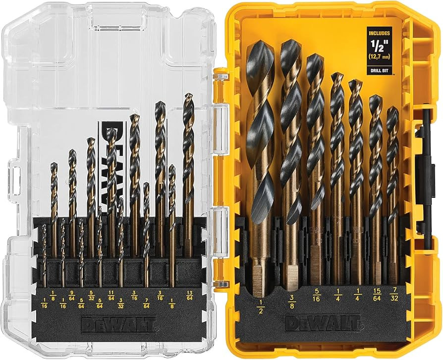 DEWALT Drill Bit Set, 21-Piece, 135 Degree Split Point, 31 Degree Helix, Black Oxide Coated, For ... | Amazon (US)