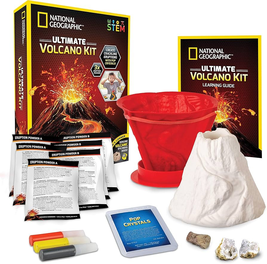 NATIONAL GEOGRAPHIC Ultimate Volcano Kit \u2013 Erupting Volcano Science Kit for Kids, 3X More Er... | Amazon (US)