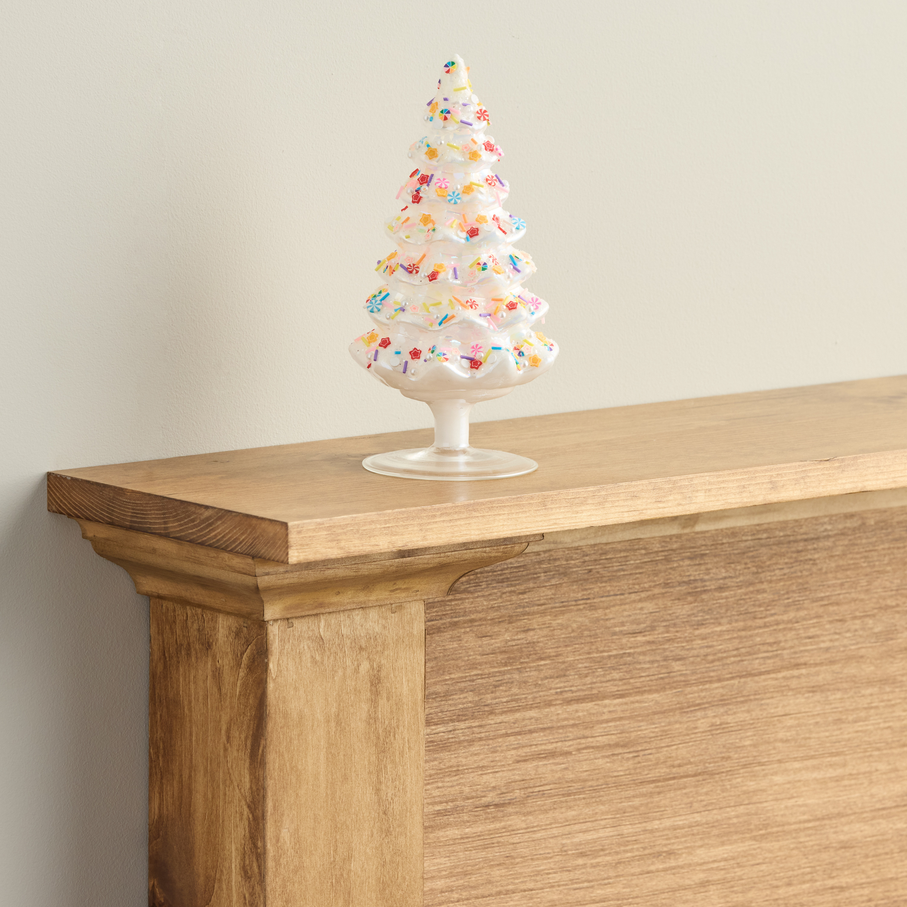 Iridescent Glass Tree Decor with Candy Sprinkles | World Market