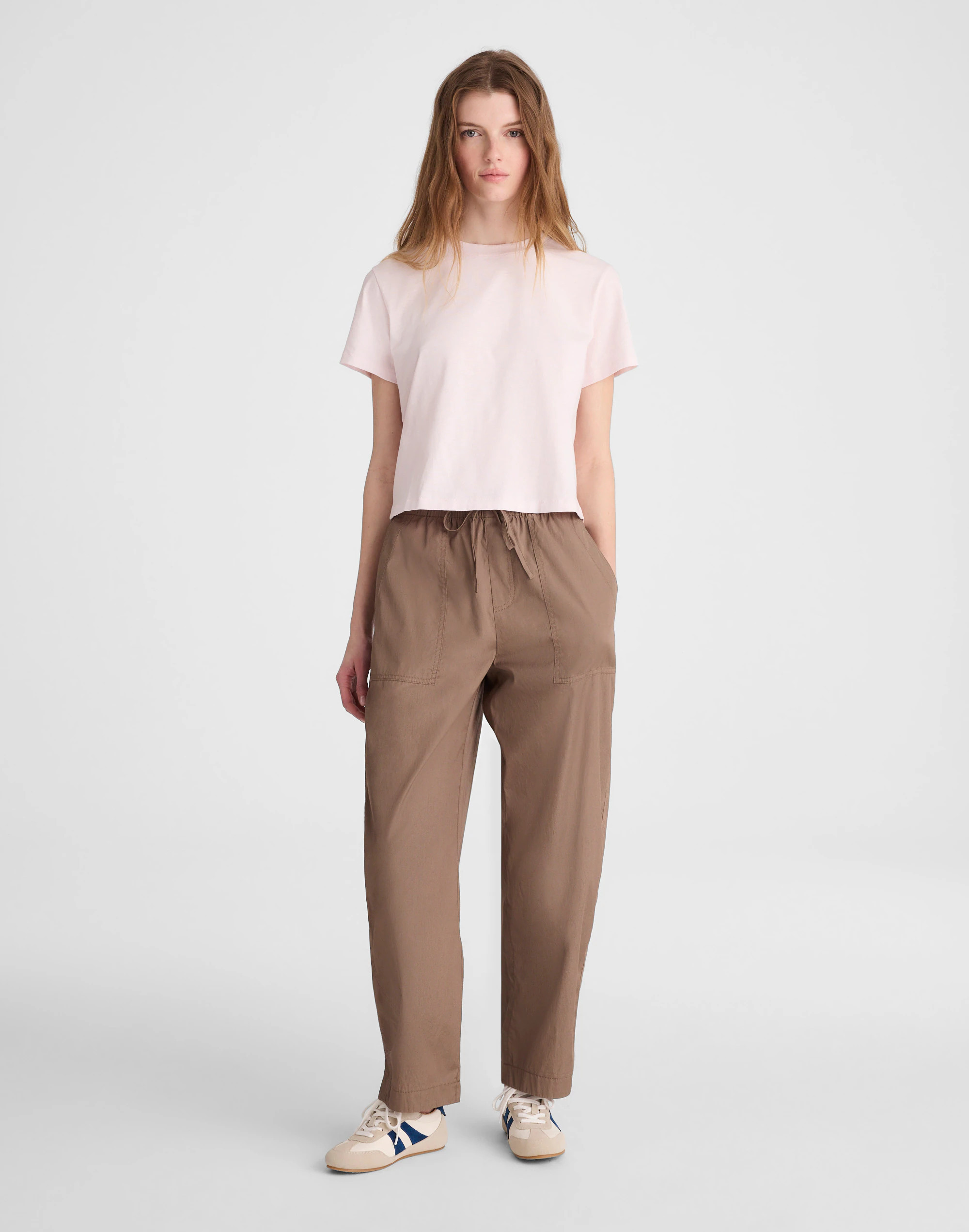 Pull-On Barrel-Leg Utility Pants in Poplin | Madewell