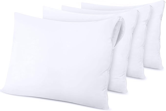 Utopia Bedding Waterproof Pillow Protector Zippered (4 Pack) King – Bed Bug Proof Pillow Encase... | Amazon (US)