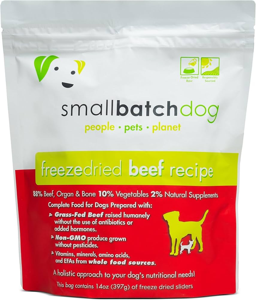 Smallbatch Pets Freeze-Dried Premium Raw Food Diet for Dogs, Beef Recipe, 14 oz, Made in The USA,... | Amazon (US)