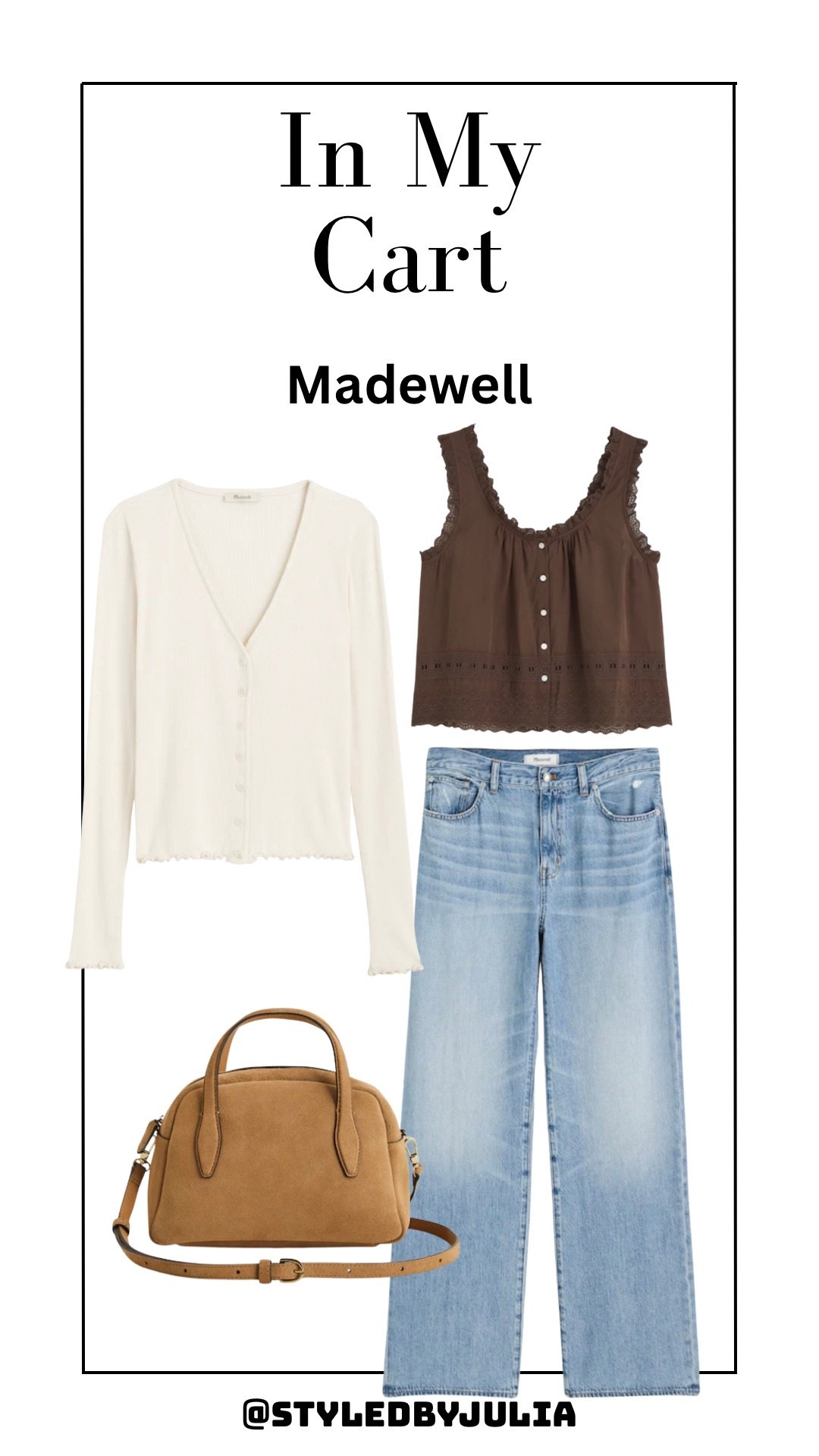 Flowy airy jeans wide let brown blouse brown top white cardigan tan suede crossbody

Madewell really nailed the in-between weather denim! So lightweight and flowy  

#LTKFindsUnder100 #LTKItBag #LTKMidsize