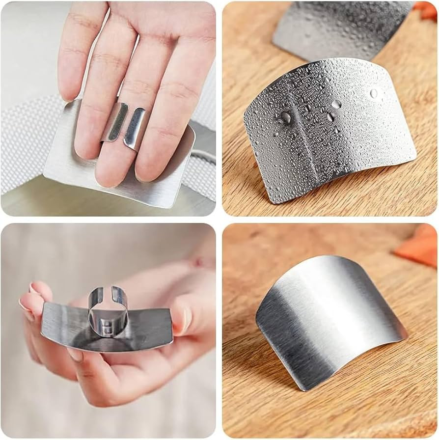 Stainless Finger Guard For Cutting, 6Pcs Stainless Steel Finger Guards Finger Protector for Cutti... | Amazon (US)