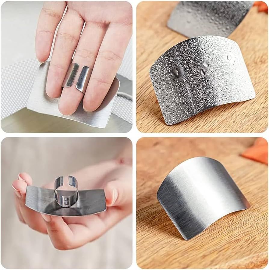 Stainless Finger Guard For Cutting, 6Pcs Stainless Steel Finger Guards Finger Protector for Cutti... | Amazon (US)