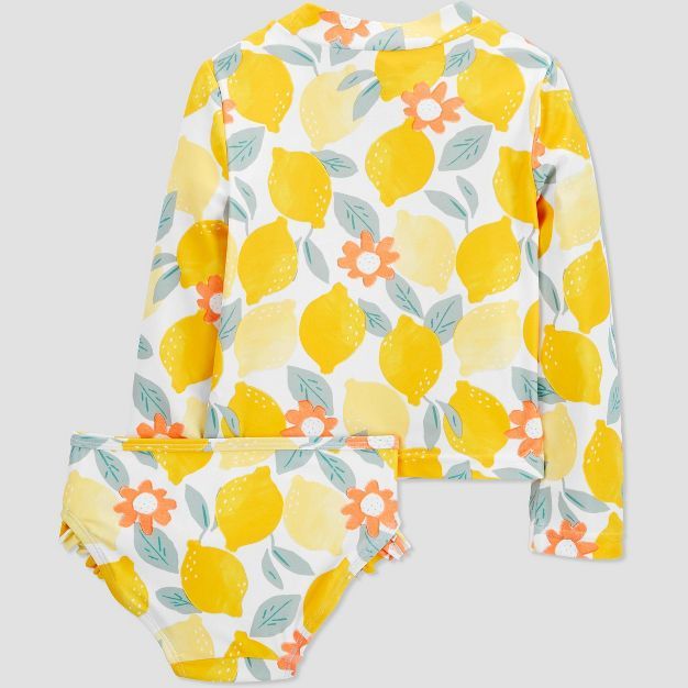 Toddler Girls' Lemon Print Rash Guard Set - Just One You® made by carter's Lemon Yellow | Target