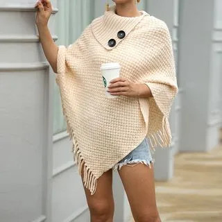 Fringed Cape Sweater | YesStyle Global