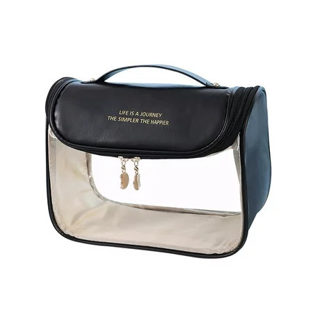 Clear Cosmetic Bag Cosmetic Organizer Clear Makeup Bags for Men Women Girls Black | Walmart (US)