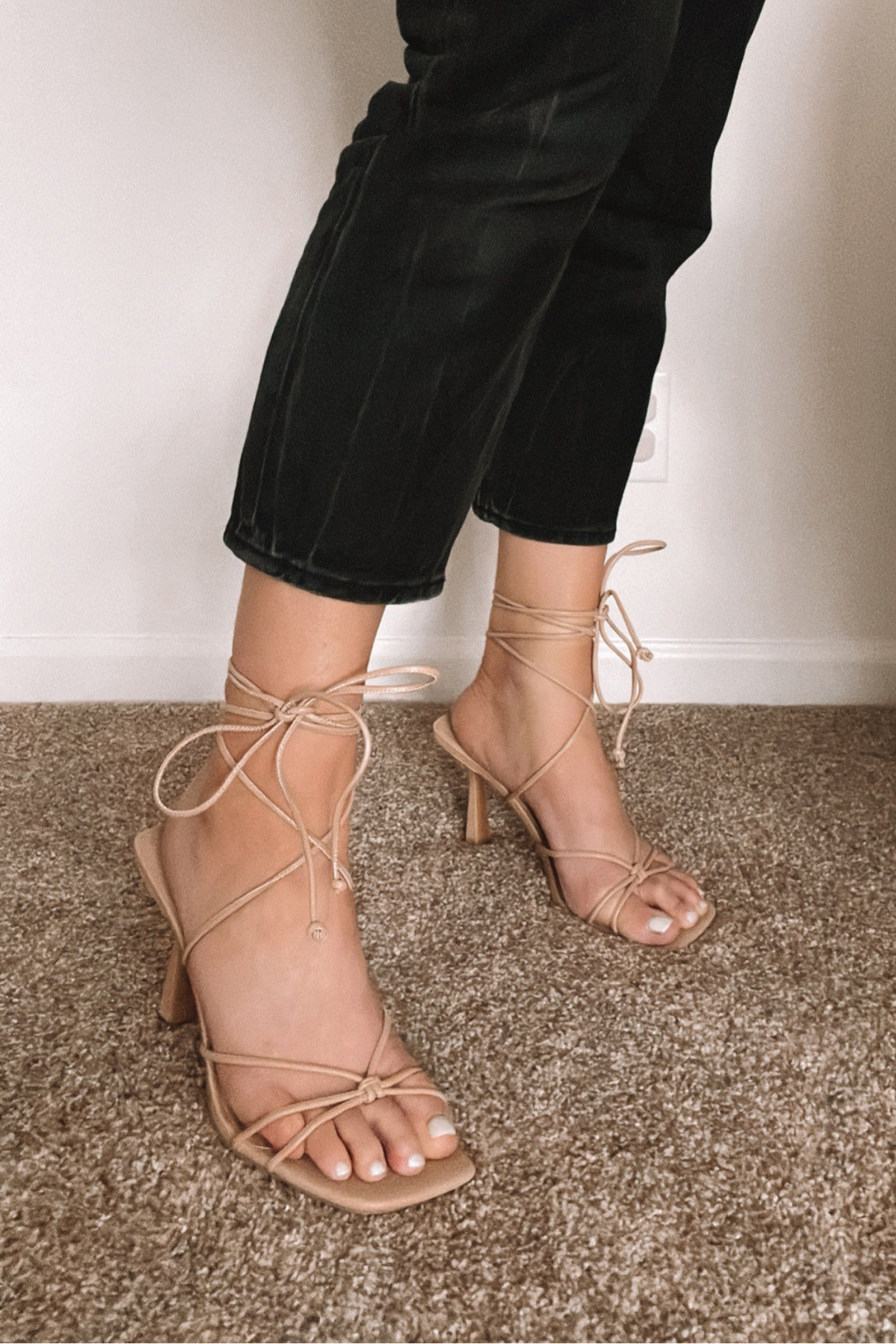 New gorgeous lace up heeled sandals for summer! Neutral sandals. Summer style. Spring style. Kate Mundo. 

#LTKstyletip #LTKshoecrush #LTKunder100