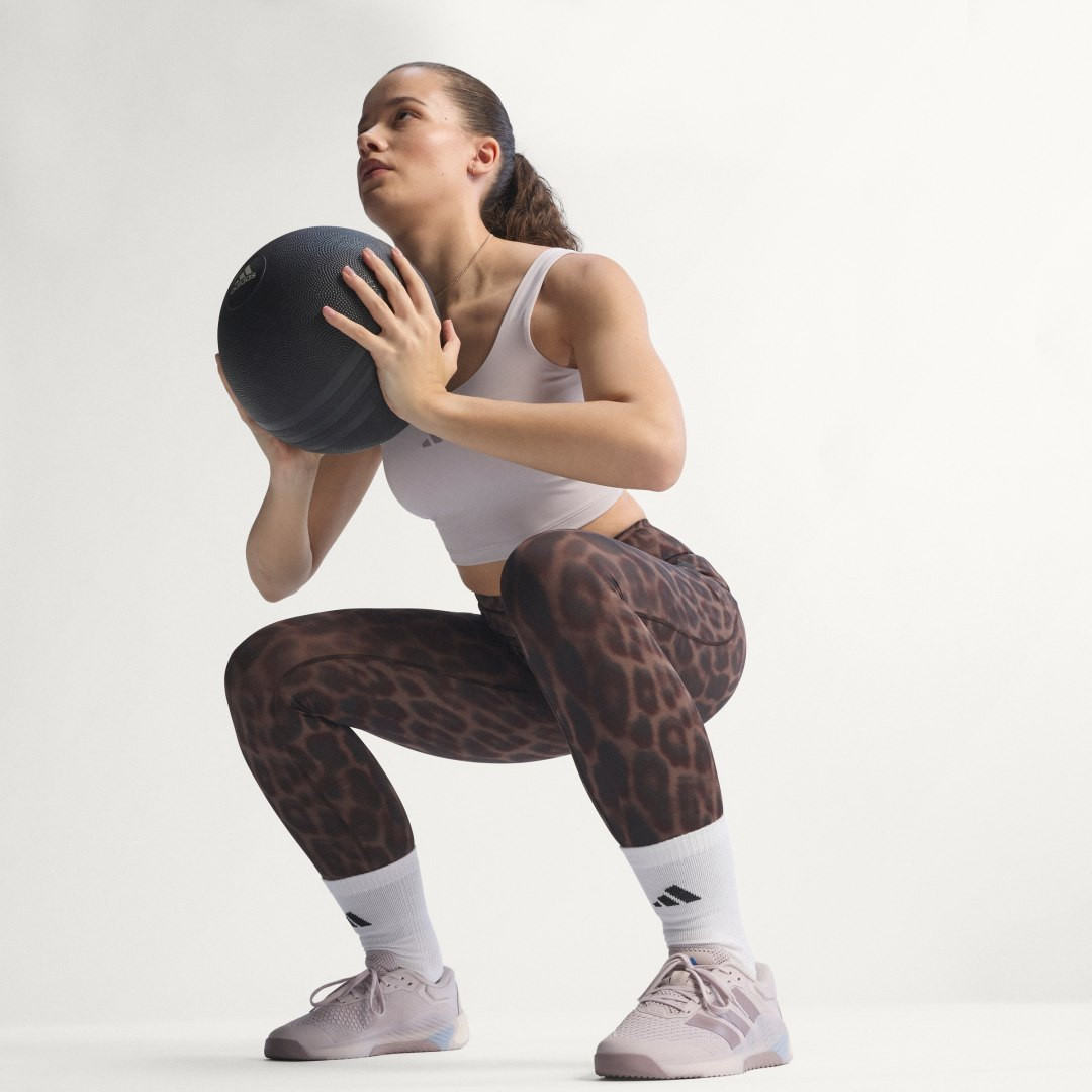 adidas Optimé Leopard 7/8 Leggings Black L - Womens Weightlifting Pants | adidas (US)