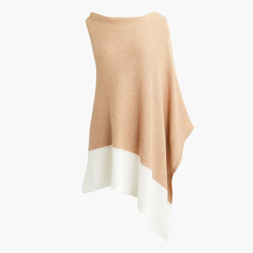 Cotton-cashmere colorblock sweater-poncho | J.Crew Factory