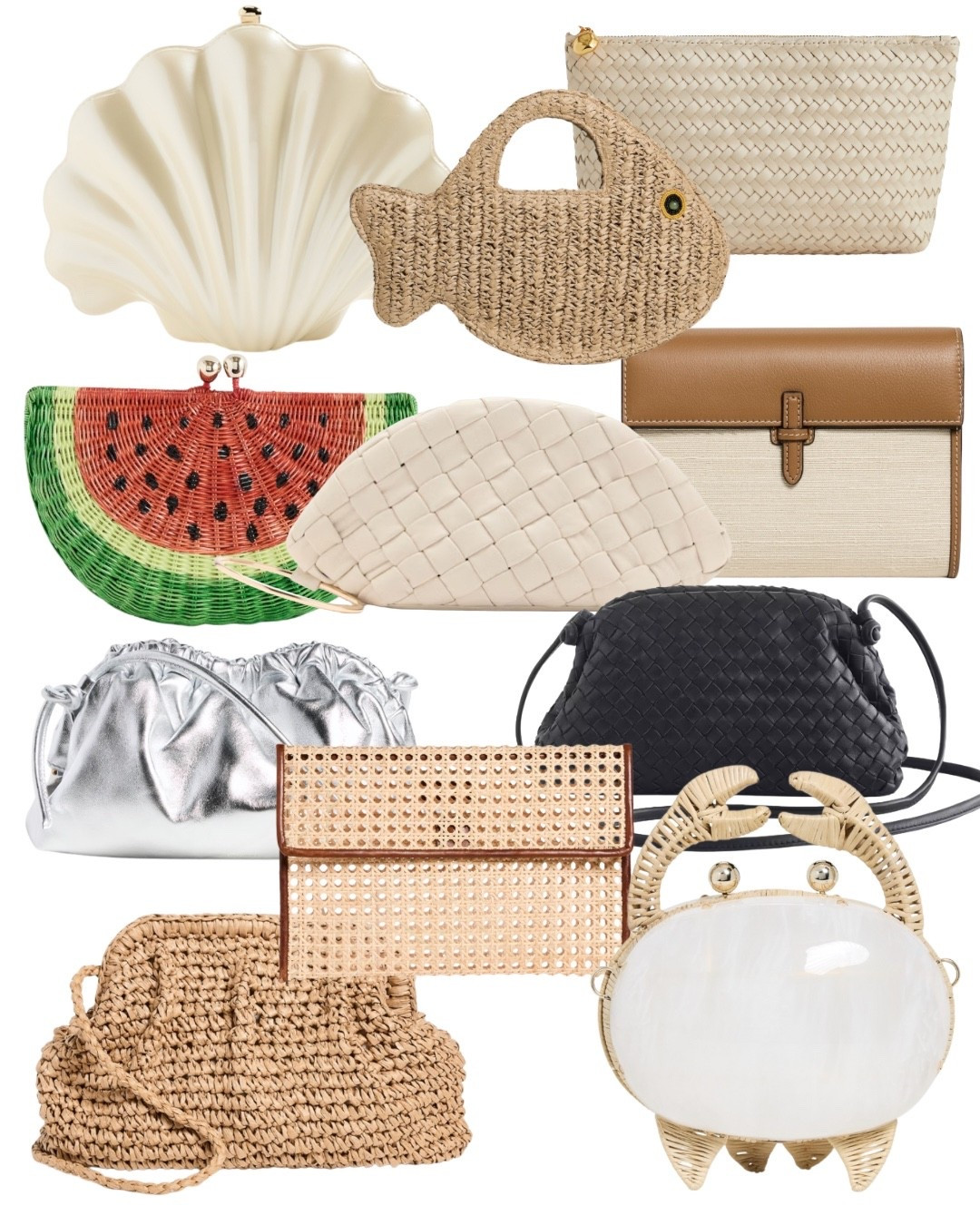 Daytime summer clutches are so fun! A mix of practical and whimsical clutches to add to any outfit. I especially love a straw clutch but the shell bag and fish clutch are perfectt

#LTKItBag #LTKSeasonal