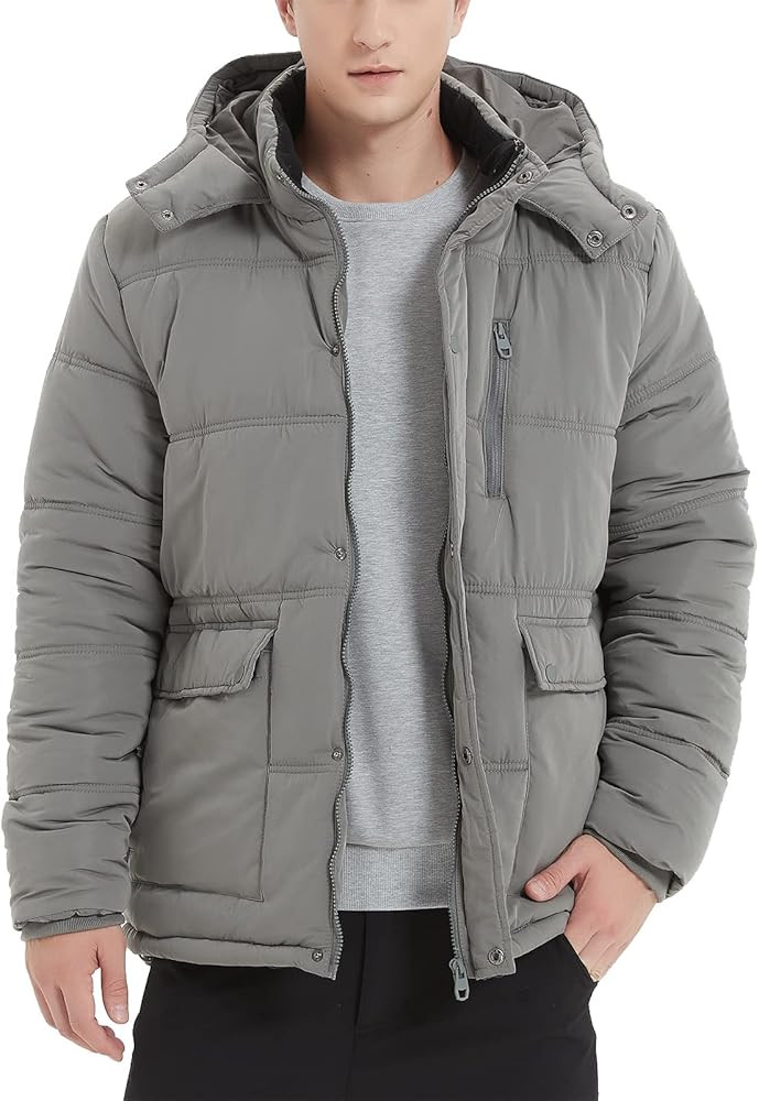 MADHERO Men's Puffer Jacket Water-Resistant Insulated Down Alternative Outerwear Coats | Amazon (US)