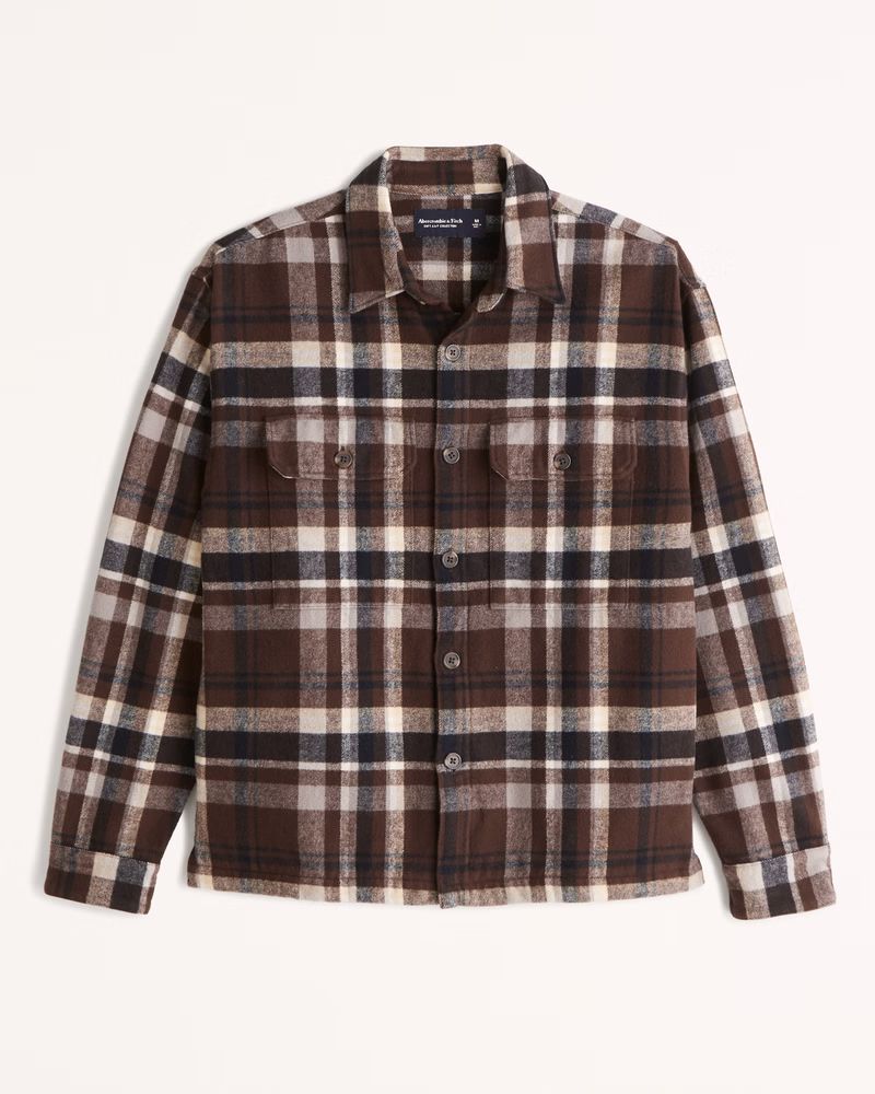 Men's Heavyweight Flannel Shirt Jacket | Men's Coats & Jackets | Abercrombie.com | Abercrombie & Fitch (US)