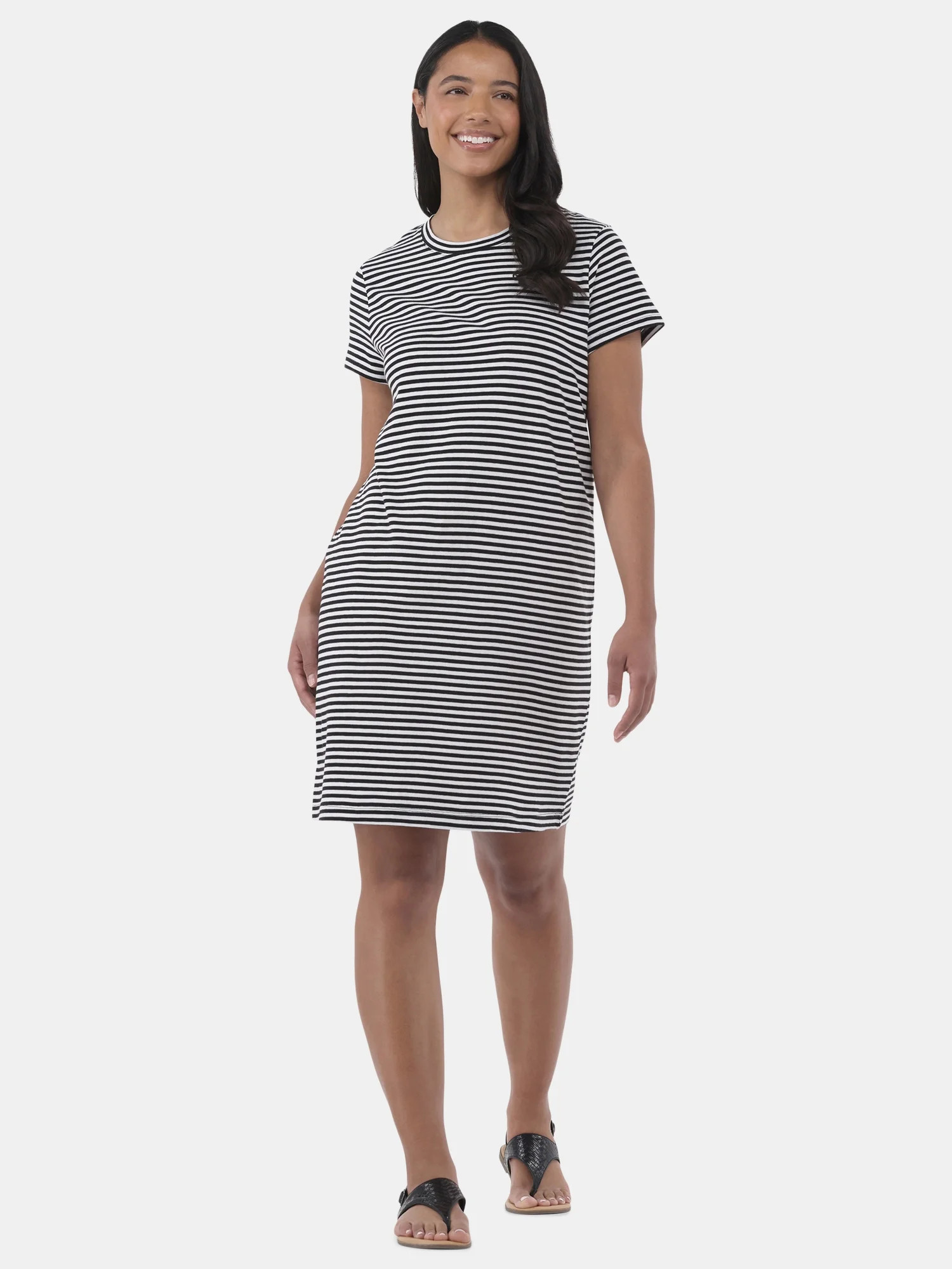 Time and Tru Women's Cotton T-Shirt Dress, Sizes XS-XXXL | Walmart (US)