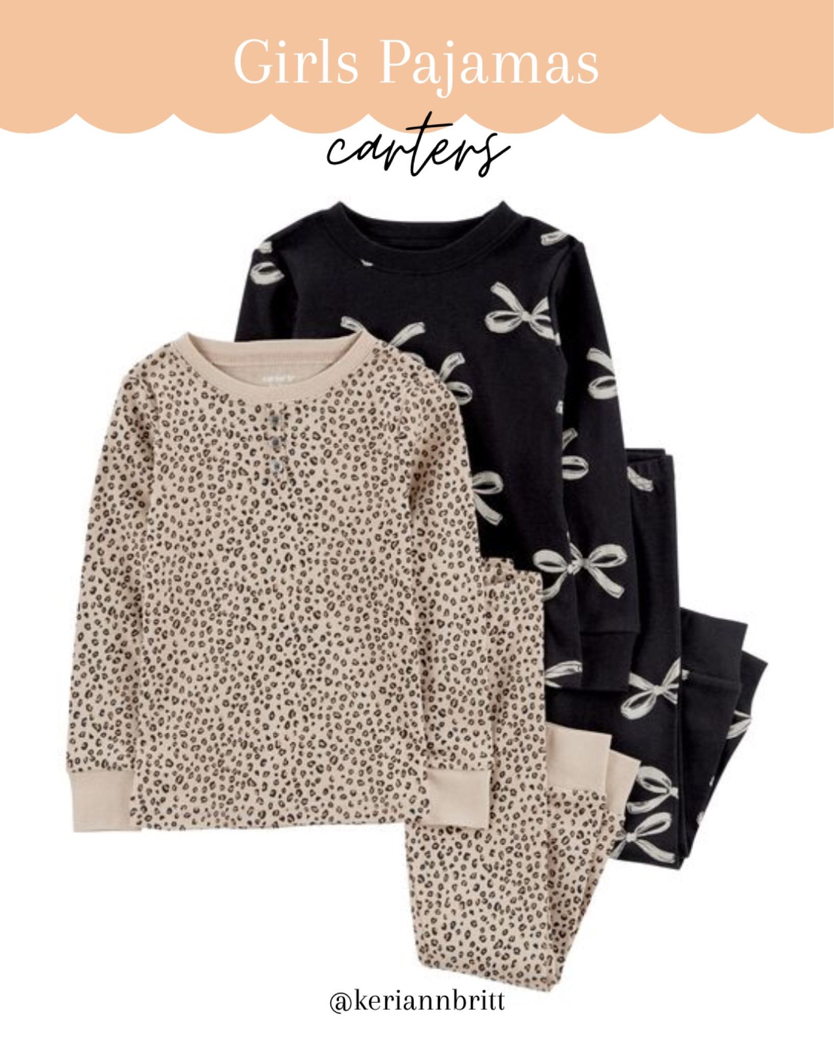 Girls Leopard Print and Bow Pajamas 

Carters / cotton pjs / girls jammies 

#LTKFamily #LTKKids